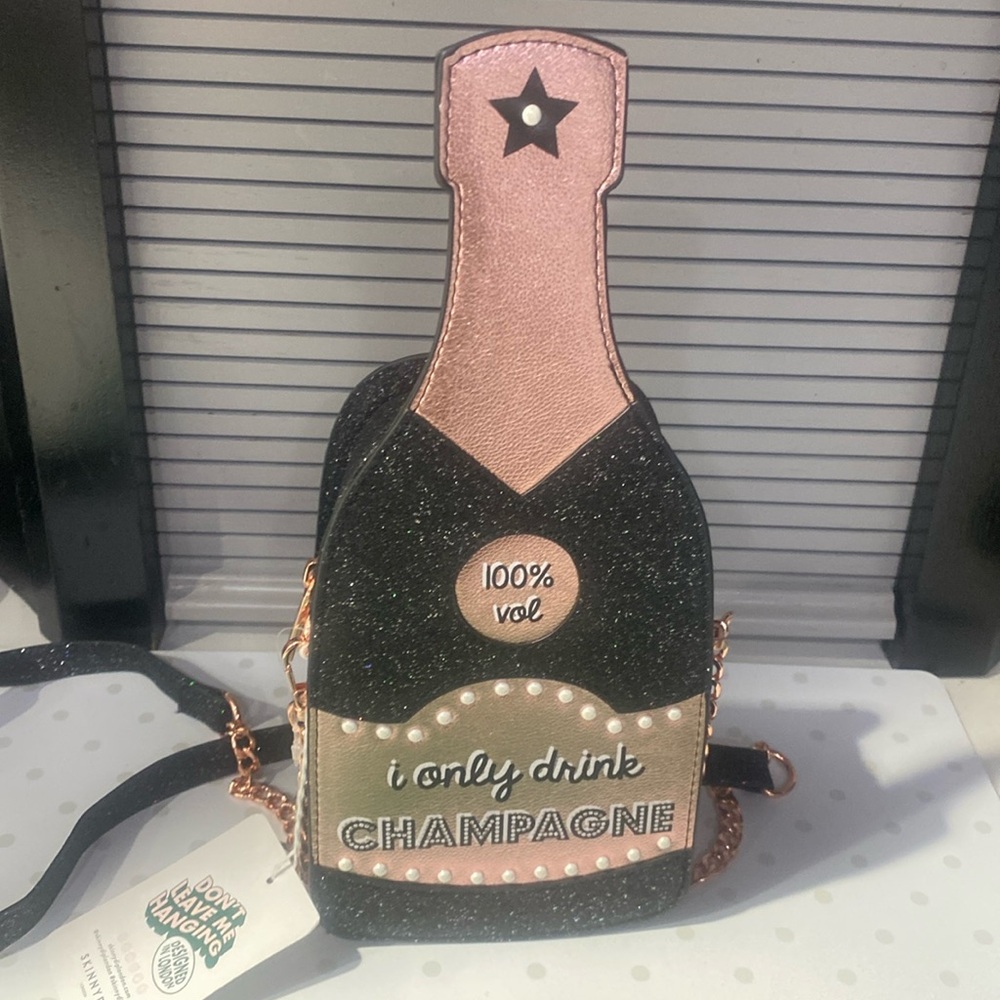 🍾Skinny Dip Champagne Bottle “I Only Drink Champagne” Crossbody Bag
